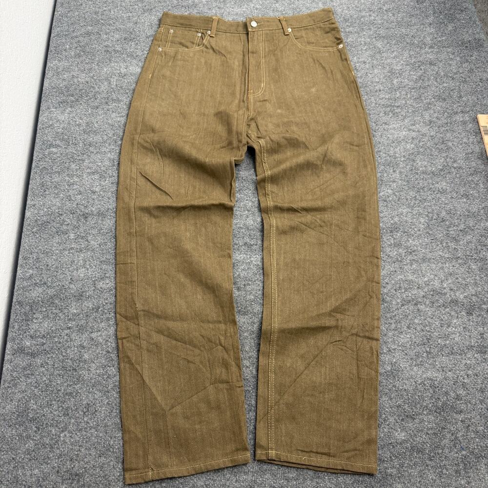 PJ Mark Y2K Straight Leg Jeans Mens 38x34 Brown Denim Cotton Blend Streetwear